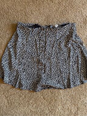 American Eagle Outfitters Black Skirt with White Floral Print